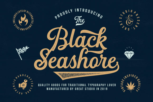 Black Seashore Font: A Vintage Script for Digital Design